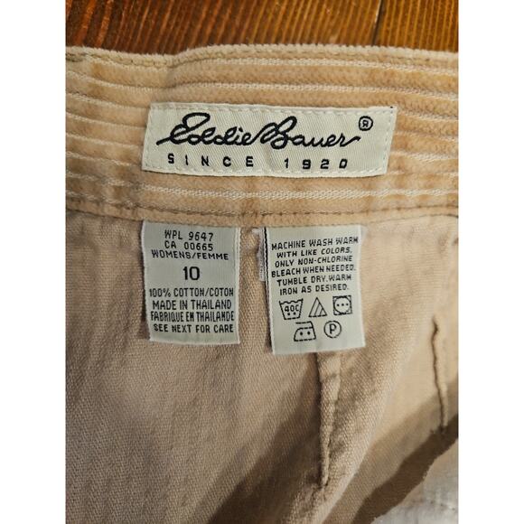 2 Womens Eddie Bauer Pleated Corduroy High Waisted Pants Black And Beige Size 10 - Picture 12 of 12